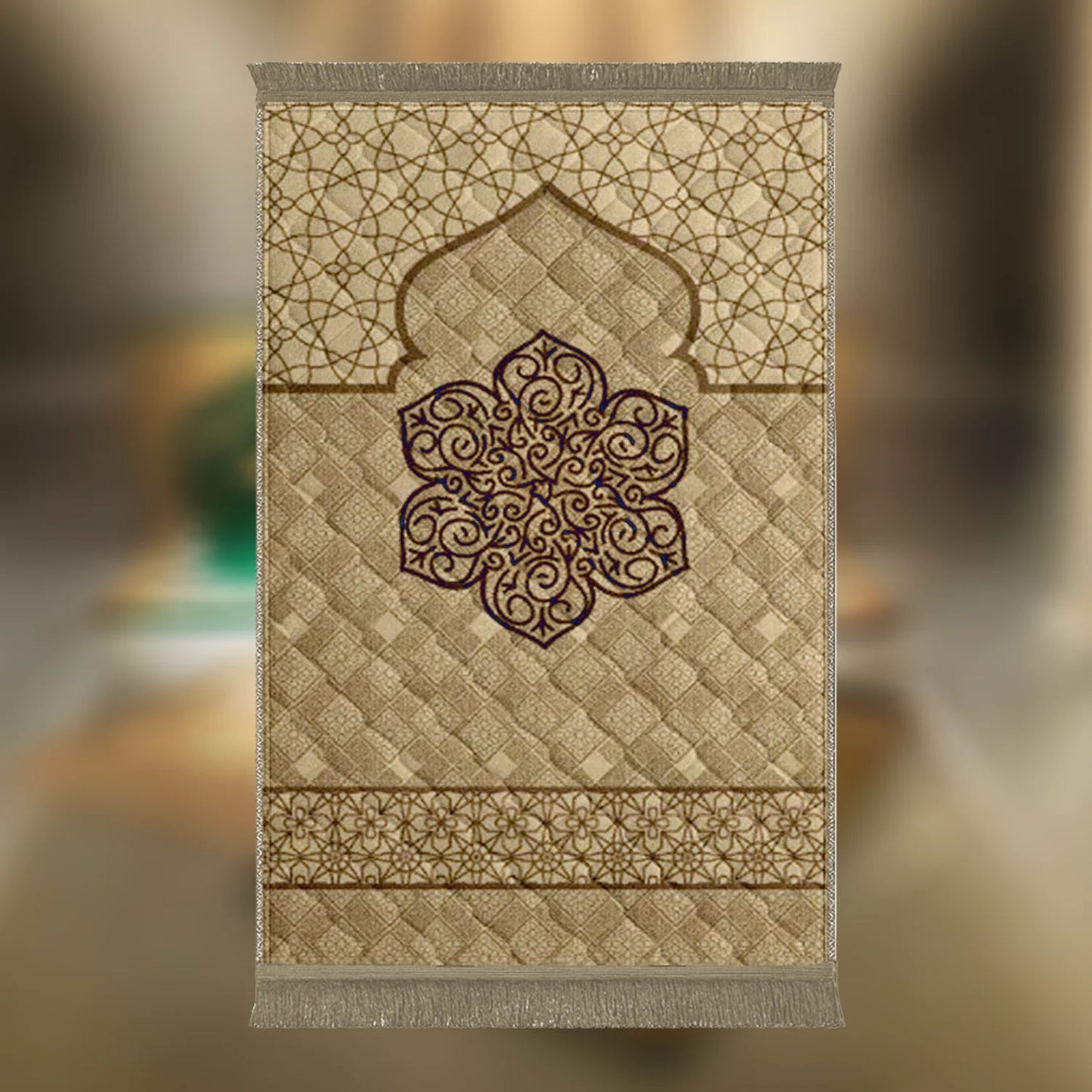 Beige Gumbad Motive & Flower - Budget