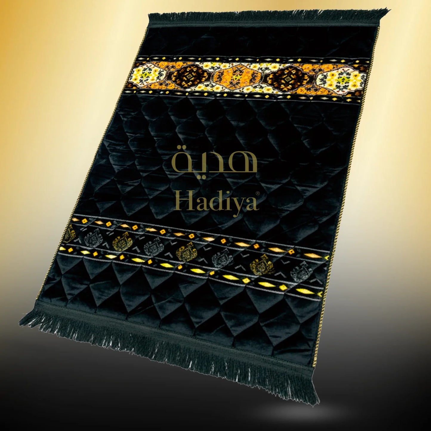 Black Rhombus Shape - Gold