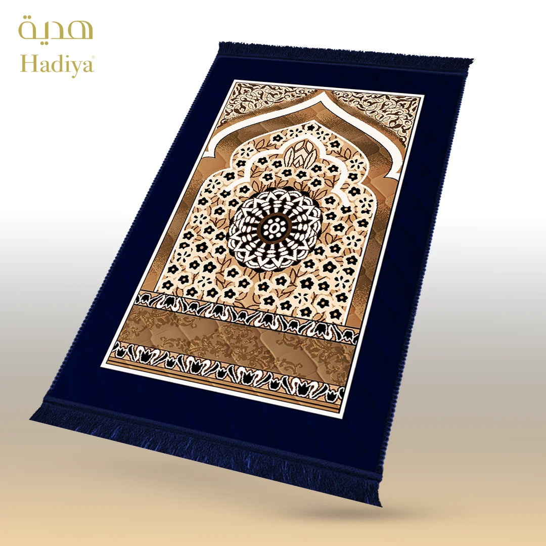 Navy Blue Mosque Motive & Flower - Lite