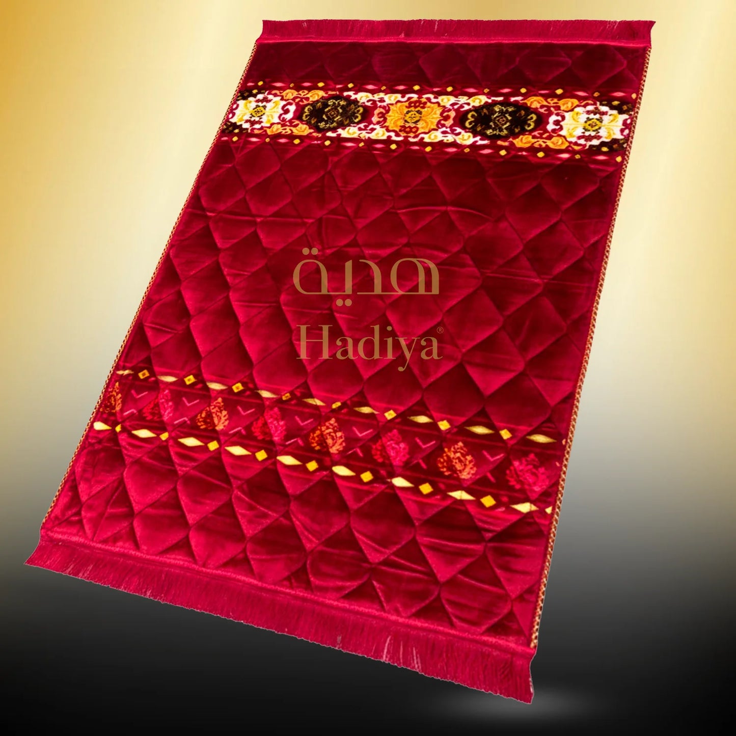 Mahroon Rhombus Shape - Gold