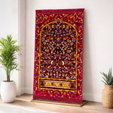 Mehroon Leaf & Flowers - Gold