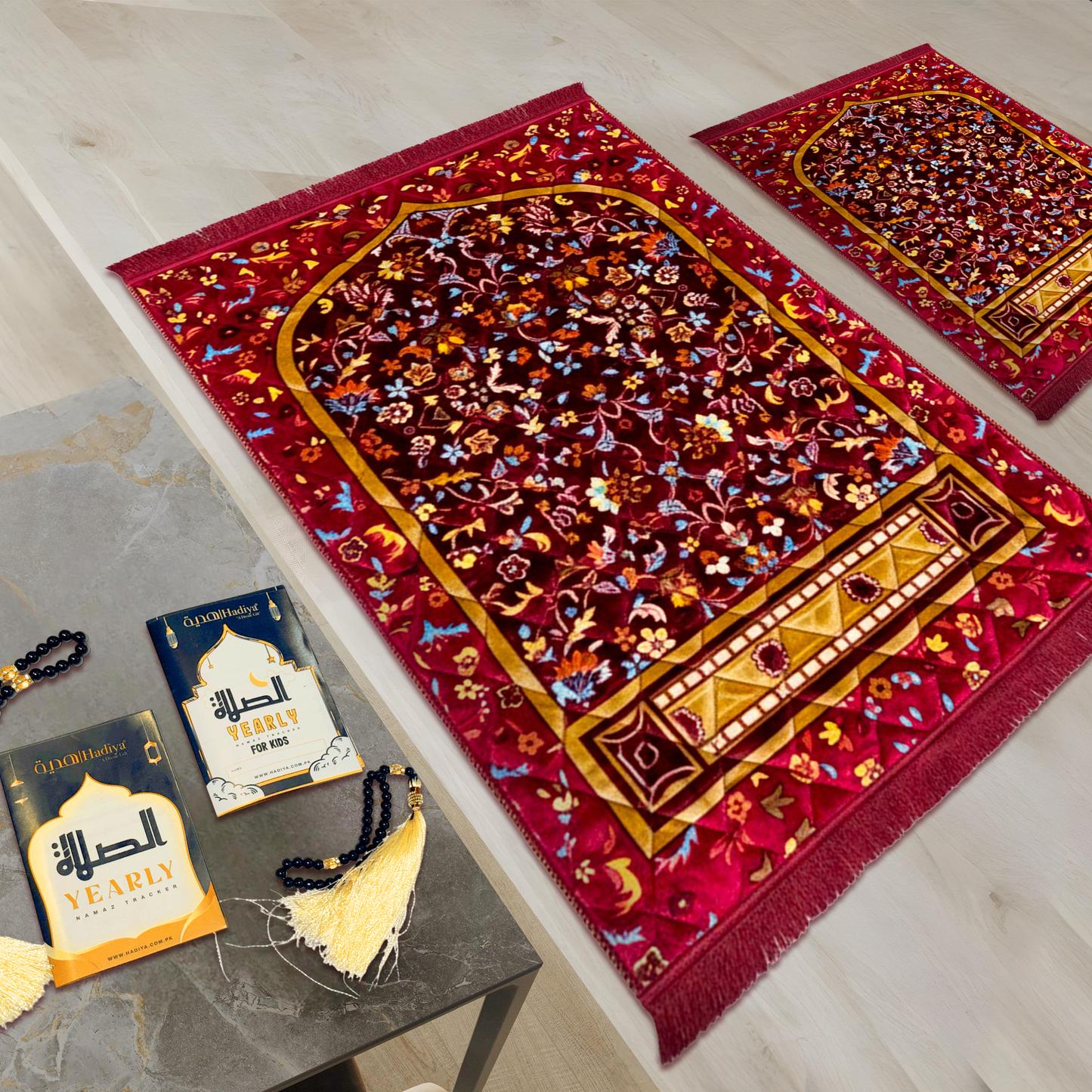 Mehroon Leaf & Flowers - Salah Harmony