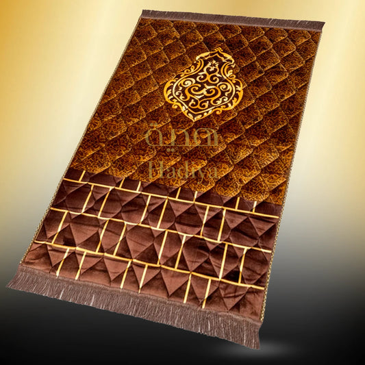 Chocolate Brown Ghilaf e Kaaba - Gold