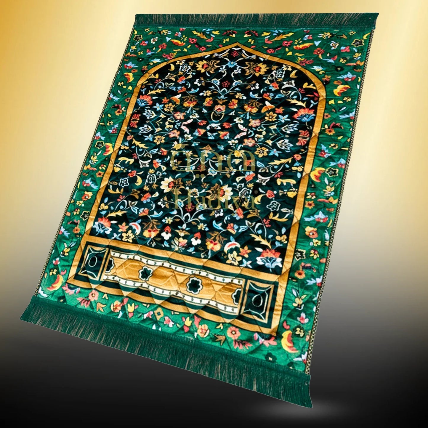 D.Green Leaf & Flowers - Gold