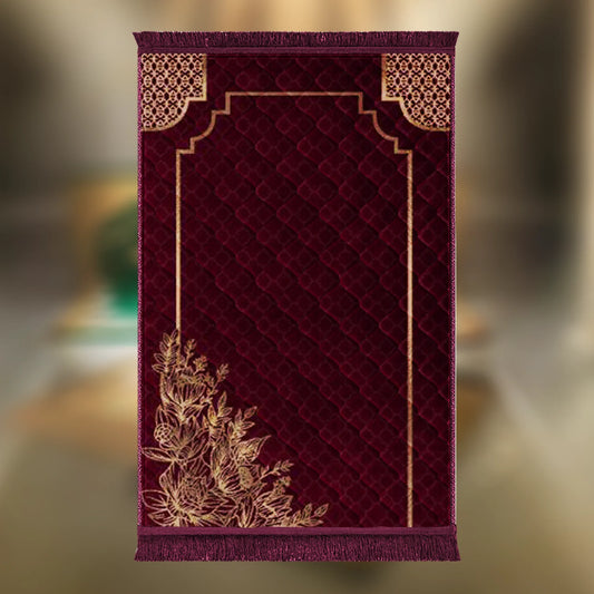 Mehroon Motive Leaf & Flower - Budget