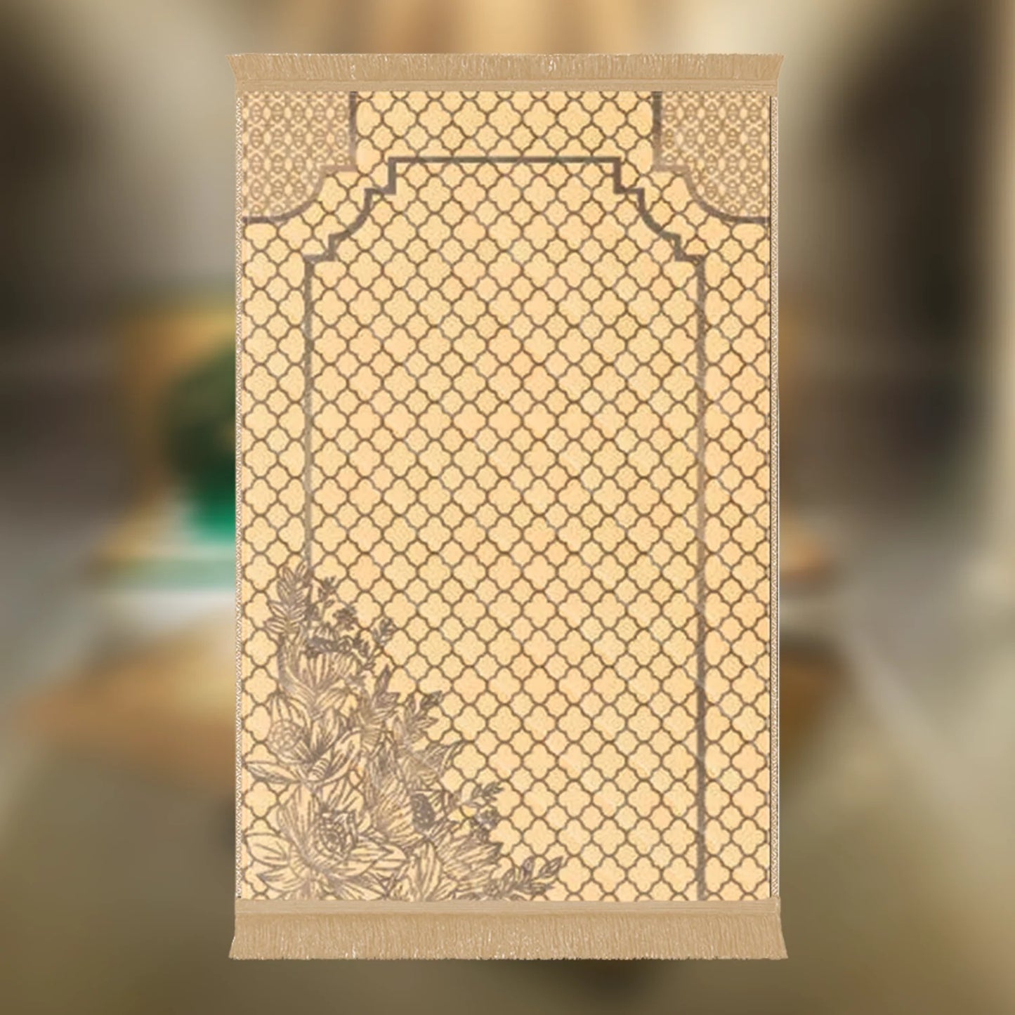 Beige Motive Leaf & Flower - Budget